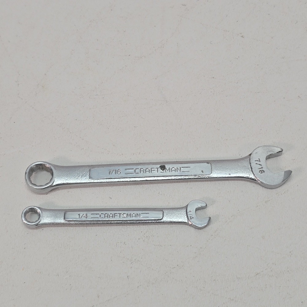 Craftsman 7/16" 1/4" Combination Wrench 12 Point E- 44699 E-44694 USA